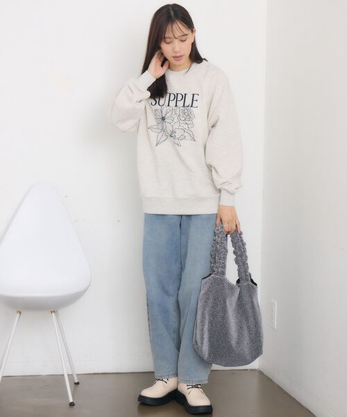 RETRO GIRL（レトロガール）の「合皮フリルハンドルトート（トートバッグ・レディース・ブラック/オフホワイト/シルバー/ダークグレー・ONE SIZE）」の12枚目の写真