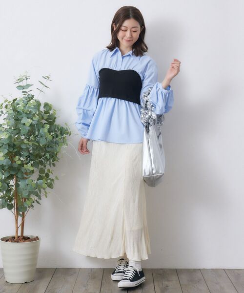 RETRO GIRL（レトロガール）の「合皮フリルハンドルトート（トートバッグ・レディース・ブラック/オフホワイト/シルバー/ダークグレー・ONE SIZE）」の19枚目の写真