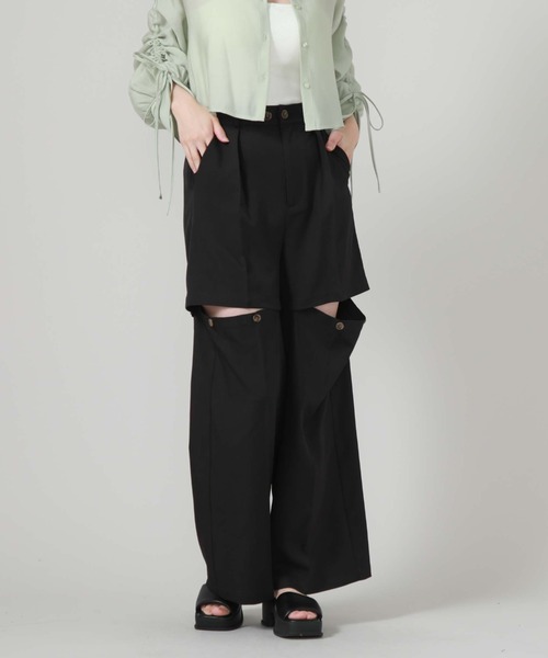 archives（アルシーヴ）の「マルチｗａｙタックパンツ（その他パンツ・レディース・グレー/ブラック/アイボリー・MEDIUM）」の2枚目の写真