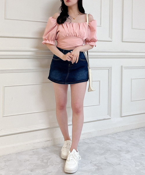 MIIA（ミーア）の「ウエストリボンブラウス（シャツ/ブラウス・レディース・ピンク/ブラック/オフホワイト/ブルー・FREE）」の8枚目の写真