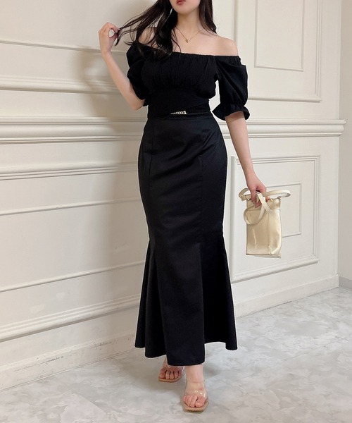 MIIA（ミーア）の「ウエストリボンブラウス（シャツ/ブラウス・レディース・ピンク/ブラック/オフホワイト/ブルー・FREE）」の2枚目の写真