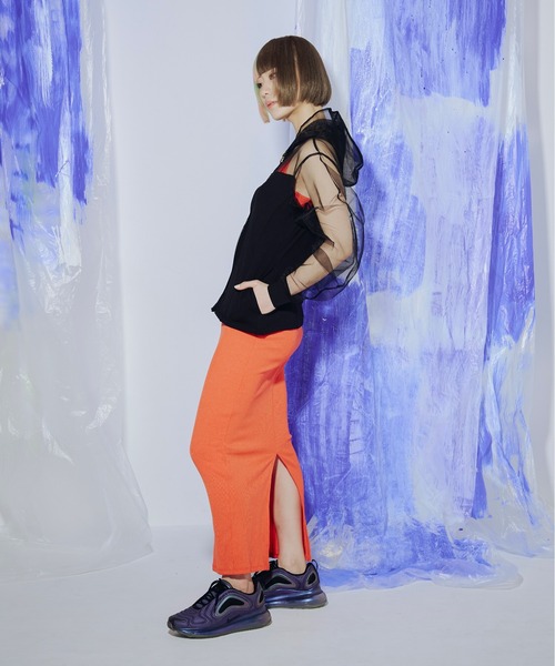 Ezick ANNONIM（エジックアノニム）の「Mode switch チュールフーディー（パーカー・レディース・ブラック/ブラック×グレー・FREE）」の9枚目の写真