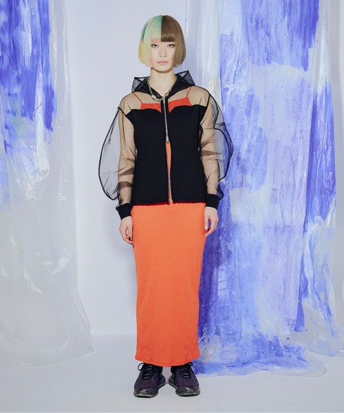 Ezick ANNONIM（エジックアノニム）の「Mode switch チュールフーディー（パーカー・レディース・ブラック/ブラック×グレー・FREE）」の8枚目の写真