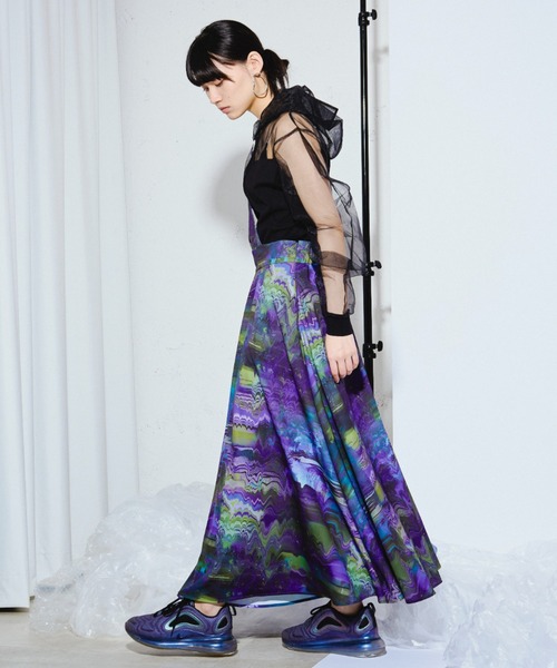 Ezick ANNONIM（エジックアノニム）の「Mode switch チュールフーディー（パーカー・レディース・ブラック/ブラック×グレー・FREE）」の4枚目の写真