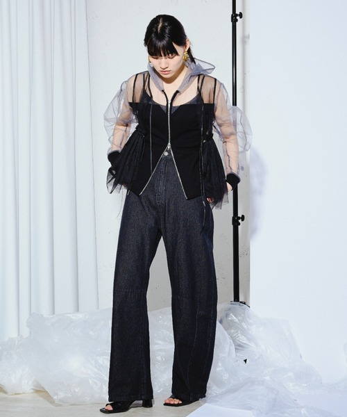 Ezick ANNONIM（エジックアノニム）の「Mode switch チュールフーディー（パーカー・レディース・ブラック/ブラック×グレー・FREE）」の12枚目の写真