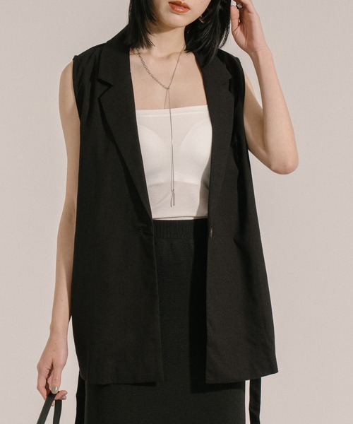 リネンブレンドサイドオープンジレ