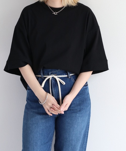 cepo(セポ)の「無地&ボーダーワイドTee(Tシャツ/カットソー・レディース・ホワイト×ブルー/ホワイト×ブラック/ブラック/オフホワイト・M)」の2枚目の写真