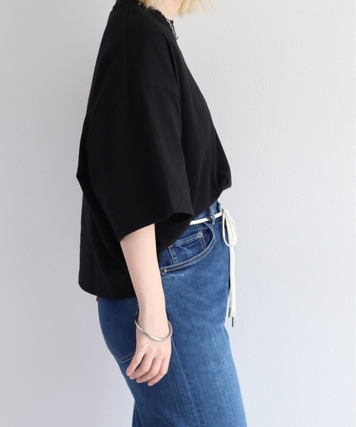 cepo(セポ)の「無地&ボーダーワイドTee(Tシャツ/カットソー・レディース・ホワイト×ブルー/ホワイト×ブラック/ブラック/オフホワイト・M)」の11枚目の写真