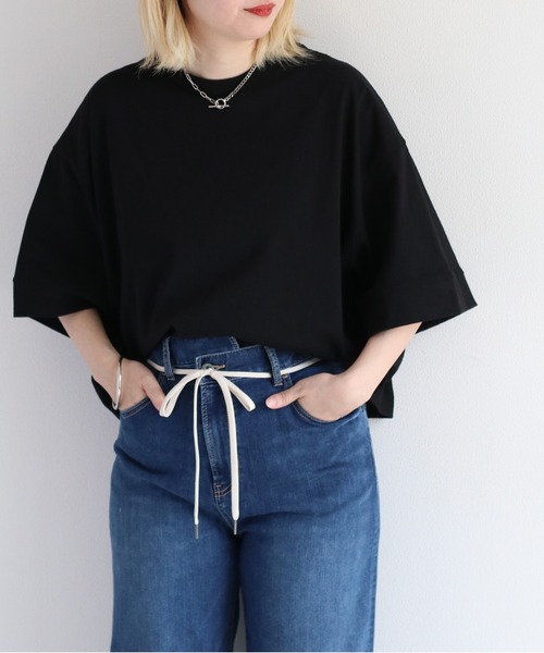 cepo(セポ)の「無地&ボーダーワイドTee(Tシャツ/カットソー・レディース・ホワイト×ブルー/ホワイト×ブラック/ブラック/オフホワイト・M)」の10枚目の写真