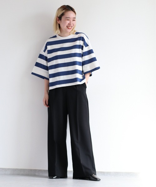 cepo(セポ)の「無地&ボーダーワイドTee(Tシャツ/カットソー・レディース・ホワイト×ブルー/ホワイト×ブラック/ブラック/オフホワイト・M)」の21枚目の写真