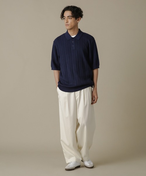 clubhaus クラブハウス　ニットポロシャツ　ネイビー CLUBHAUS 