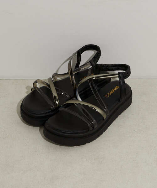 CIAOPANIC（チャオパニック）の「クリアクロスサンダル（サンダル・レディース・ブラック/ホワイト・MEDIUM/LARGE/SMALL）」の6枚目の写真