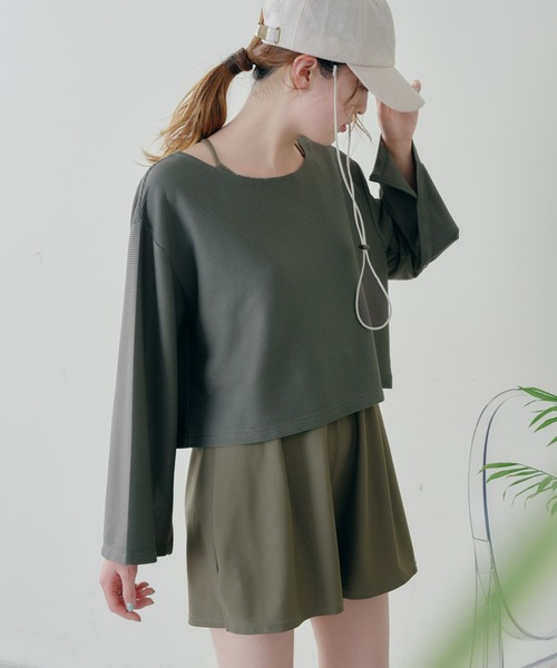 CIAOPANIC TYPY(チャオパニックティピー)の「ワイドリブクロップドラッシュガード(ラッシュガード・レディース・ブラック/カーキ/アイボリー・MEDIUM/LARGE)」の22枚目の写真