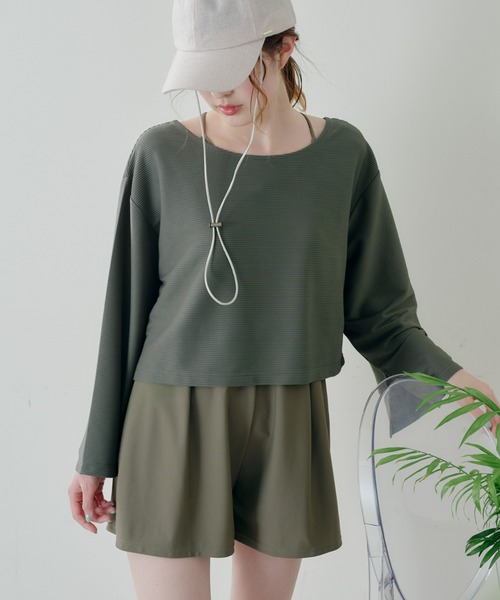 CIAOPANIC TYPY(チャオパニックティピー)の「ワイドリブクロップドラッシュガード(ラッシュガード・レディース・ブラック/カーキ/アイボリー・MEDIUM/LARGE)」の21枚目の写真