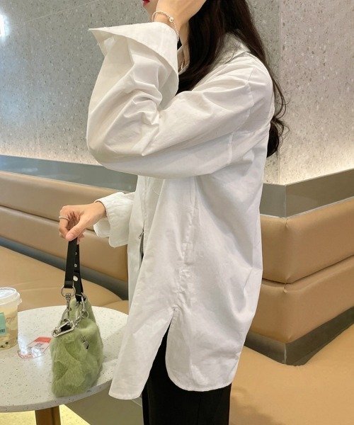 Miniministore(ミニミニストア)の「ダブルジップシャツ シャツカーディガン白(シャツ/ブラウス・レディース・ブルー/ホワイト・FREE)」の5枚目の写真