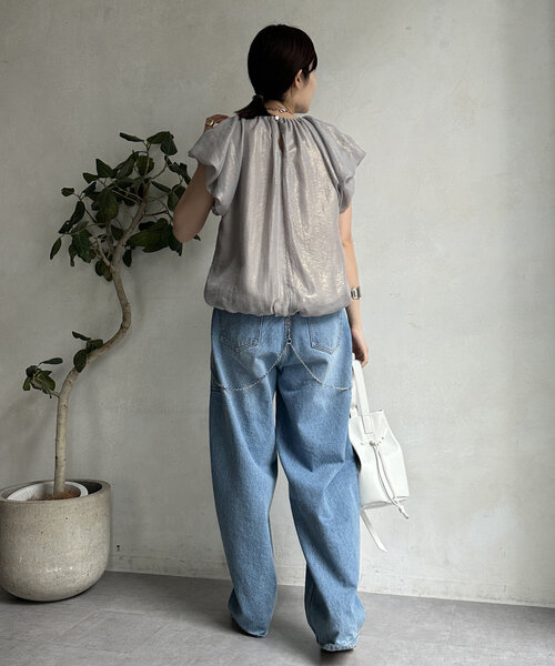 DouDou（ドゥドゥ）の「【WEB限定】 ラメシアーバルーンブラウス 
