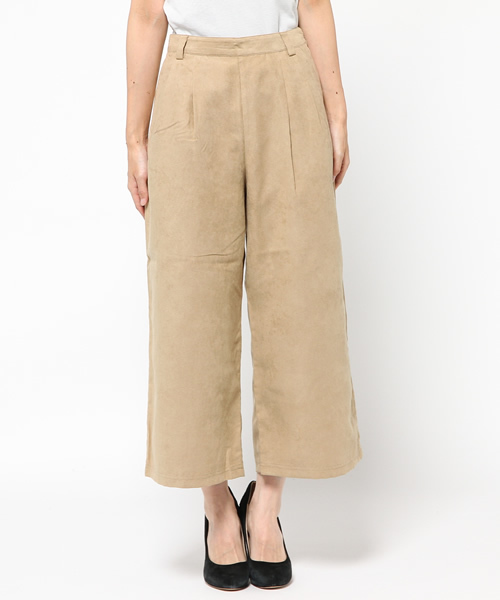 ikka（イッカ）の「スウェードワイドパンツ（その他パンツ・レディース・ブラウン/ベージュ・MEDIUM/LARGE）」の3枚目の写真