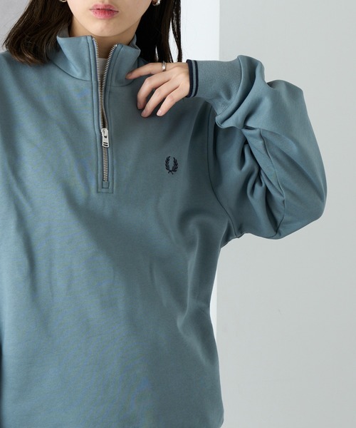 FRED PERRY（フレッドペリー）の「【FRED PERRY】Half Zip SweatShirt フレッドペリー ハーフジップスウェット M3574（スウェット・レディース・ブラック系その他2/ブラック/グリーン/ネイビー/ネイビー系2/アイボリー/ブラウン/グレー/カーキ/ワイン/グレイッシュブルー/ダークグリーン/ブラック系その他3/ベージュ/ネイビー系3/アイボリー系1・S/M/L/XL/XS）」の13枚目の写真