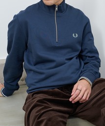 スウェット ハーフジップ」に該当するトップス（ブルー・ネイビー/青色