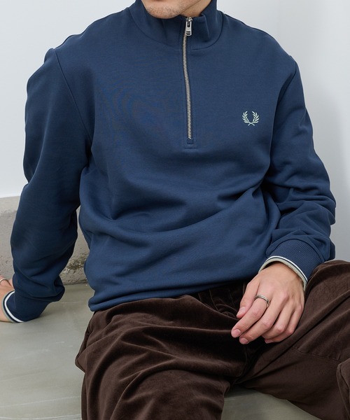 FRED PERRY（フレッドペリー）の「【FRED PERRY】Half Zip SweatShirt フレッドペリー ハーフジップスウェット M3574（スウェット・レディース・ブラック系その他2/ブラック/グリーン/ネイビー/ネイビー系2/アイボリー/ブラウン/グレー/カーキ/ワイン/グレイッシュブルー/ダークグリーン/ブラック系その他3/ベージュ/ネイビー系3/アイボリー系1/レッド系/ダークインディゴブルー/ブラック系その他4/グリーン系その他2・S/M/L/XL/XS）」の15枚目の写真
