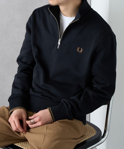 FRED PERRY（フレッドペリー）の「【FRED PERRY】Half Zip SweatShirt フレッドペリー ハーフジップスウェット M3574（スウェット・レディース・ブラック系その他2/ブラック/グリーン/ネイビー/ネイビー系2/アイボリー/ブラウン/グレー/カーキ/ワイン/グレイッシュブルー/ダークグリーン/ブラック系その他3/ベージュ/ネイビー系3/アイボリー系1・S/M/L/XL/XS）」の17枚目の写真