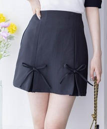 clear | インパン付きリボン台形ミニスカート≪2024SS新作≫(スカート)