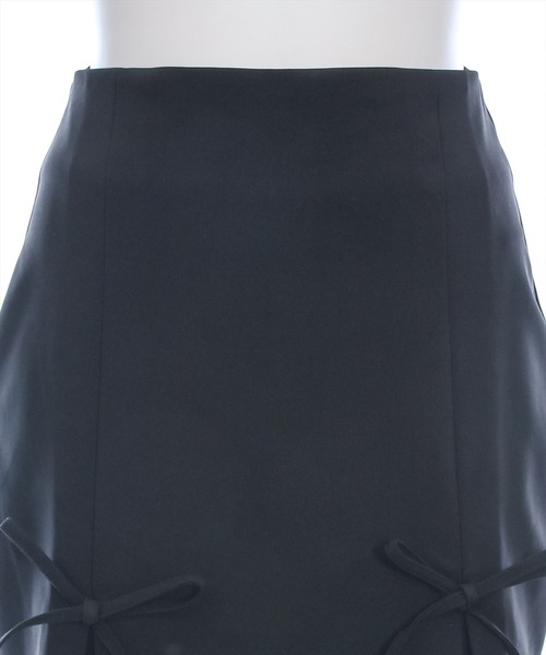 clear（クリア）の「インパン付きリボン台形ミニスカート[着回し力抜群 ガーリー バレエコア]≪再入荷≫（スカート・レディース・ブルー/ブラック/アイボリー・S/M）」の8枚目の写真