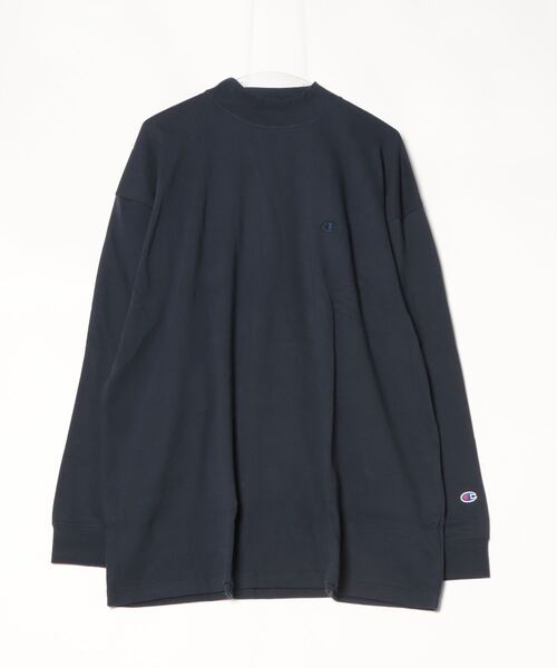 Champion(チャンピオン)の「【Champion/チャンピオン】メンズ ベーシック 大きいサイズ モックネックロングスリーブTシャツ(Tシャツ/カットソー・メンズ・ネイビー/オフホワイト/ブラック/オリーブ・XX-LARGE/XXX-LARGE/XXXX-LARGE)」の4枚目の写真