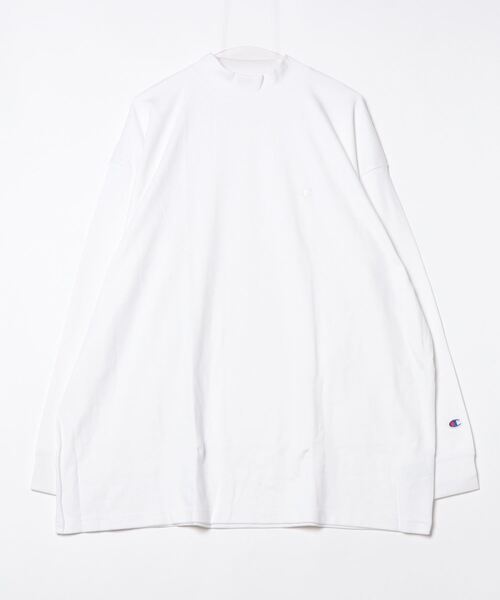 Champion(チャンピオン)の「【Champion/チャンピオン】メンズ ベーシック 大きいサイズ モックネックロングスリーブTシャツ(Tシャツ/カットソー・メンズ・ネイビー/オフホワイト/ブラック/オリーブ・XX-LARGE/XXX-LARGE/XXXX-LARGE)」の1枚目の写真