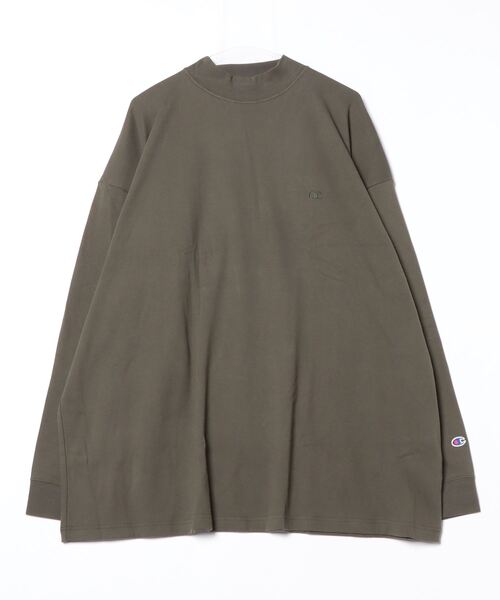 Champion(チャンピオン)の「【Champion/チャンピオン】メンズ ベーシック 大きいサイズ モックネックロングスリーブTシャツ(Tシャツ/カットソー・メンズ・ネイビー/オフホワイト/ブラック/オリーブ・XX-LARGE/XXX-LARGE/XXXX-LARGE)」の3枚目の写真