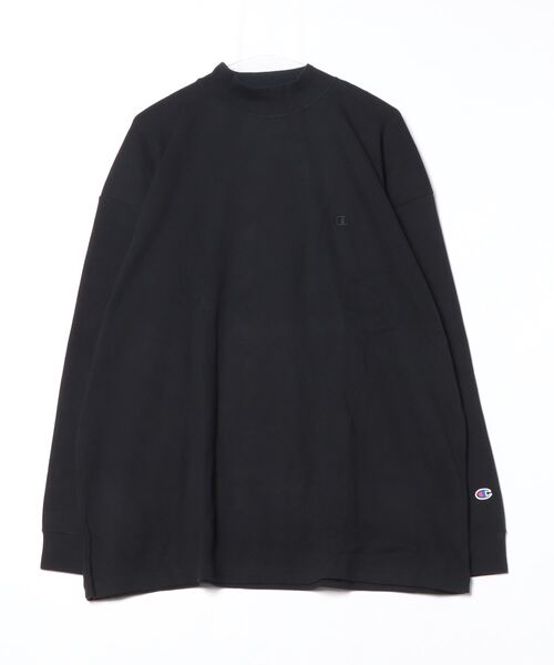 Champion(チャンピオン)の「【Champion/チャンピオン】メンズ ベーシック 大きいサイズ モックネックロングスリーブTシャツ(Tシャツ/カットソー・メンズ・ネイビー/オフホワイト/ブラック/オリーブ・XX-LARGE/XXX-LARGE/XXXX-LARGE)」の2枚目の写真