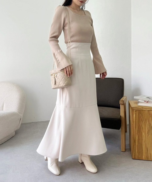 one after another NICE CLAUP（ワンアフターアナザーナイスクラップ）の「ビジューバックル付きストレッチショートブーツ（ブーツ・レディース・ブラック/アイボリー・S/M/L）」の16枚目の写真