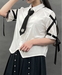 axes femme POETIQUE | レースアップデザインシャツ(シャツ/ブラウス)