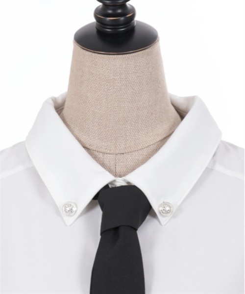 axes femme POETIQUE（アクシーズファムポエティック）の「レースアップデザインシャツ（シャツ/ブラウス・レディース・ホワイト/グレー/ブラック・MEDIUM）」の11枚目の写真