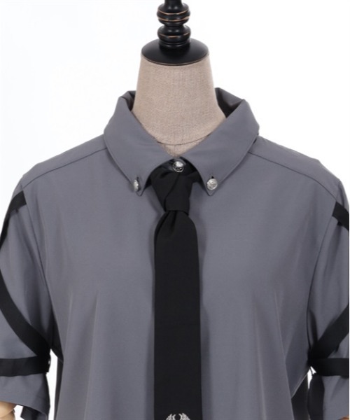 axes femme POETIQUE（アクシーズファムポエティック）の「レースアップデザインシャツ（シャツ/ブラウス・レディース・ホワイト/グレー/ブラック・MEDIUM）」の18枚目の写真