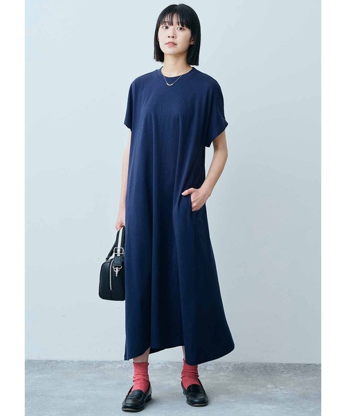 ＴＨＲＥＥ ＦＩＦＴＹ ＳＴＡＮＤＡＲＤ 機能素材のカットソーワンピース（ワンピース）｜THREE FIFTY STANDARD（スリーフィフティースタンダード）