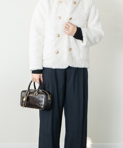 CHRISTIAN VILLA（クリスチャンヴィラ）の「【CHRISTIAN VILLA】レザーハンドルハンドバッグ(Q46483)（ハンドバッグ・レディース・アイボリー/ブラック/ダークブラウン・ALL）」の17枚目の写真