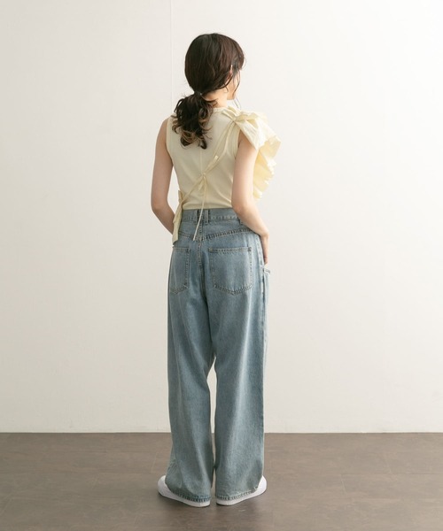 KBF(ケイビーエフ)の「フリルパーツSETタンクトップ(タンクトップ・レディース・アイボリー/ネイビー・ONE)」の5枚目の写真