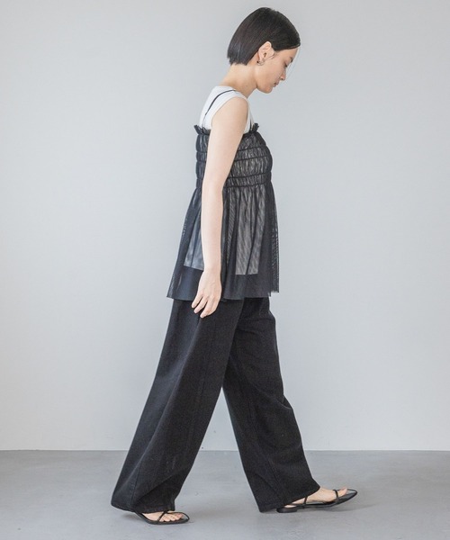 チャコット チュール タフタ UVカット ジャケット ジップアップ 黒 M Chacott（チャコット）の「サイドチュールタフタジャケット