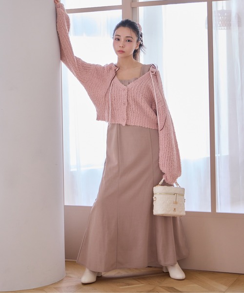 one after another NICE CLAUP(ワンアフターアナザーナイスクラップ)の「肩リボンキャミワンピース(ワンピース・レディース・ブラック/オフホワイト/ピンク・SMALL/MEDIUM)」の12枚目の写真