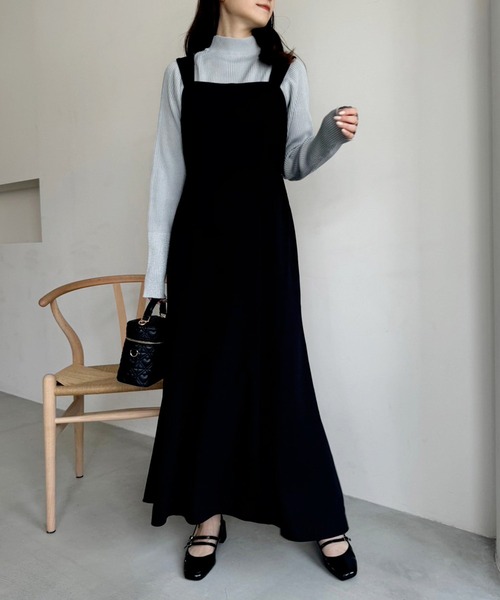 one after another NICE CLAUP　ワンピース　black one after another NICE CLAUP｜ラッフルクロスキャミワンピ