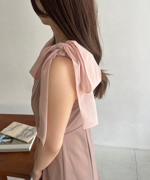 one after another NICE CLAUP(ワンアフターアナザーナイスクラップ)の「肩リボンキャミワンピース(ワンピース・レディース・ブラック/オフホワイト/ピンク・SMALL/MEDIUM)」の21枚目の写真