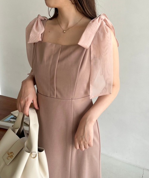 one after another NICE CLAUP(ワンアフターアナザーナイスクラップ)の「肩リボンキャミワンピース(ワンピース・レディース・ブラック/オフホワイト/ピンク・SMALL/MEDIUM)」の20枚目の写真