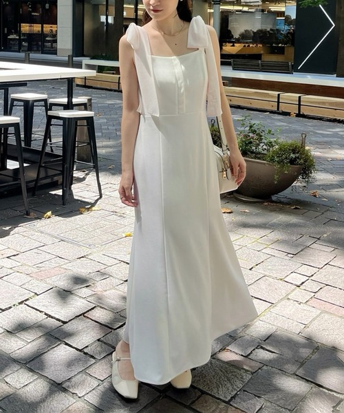 one after another NICE CLAUP(ワンアフターアナザーナイスクラップ)の「肩リボンキャミワンピース(ワンピース・レディース・ブラック/オフホワイト/ピンク・SMALL/MEDIUM)」の18枚目の写真