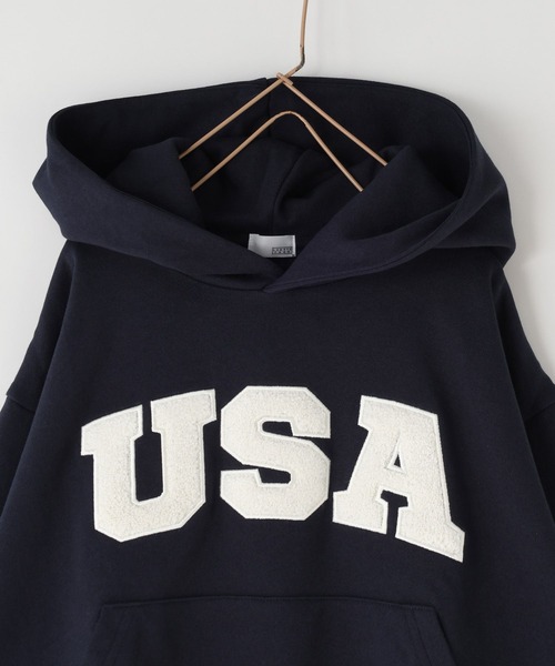 LOWRYS FARM(ローリーズファーム)の「USAロゴフーディ 134382(スウェット・キッズ・グレー/ネイビー/レッド・110cm/120cm/130cm/140cm/150cm)」の4枚目の写真