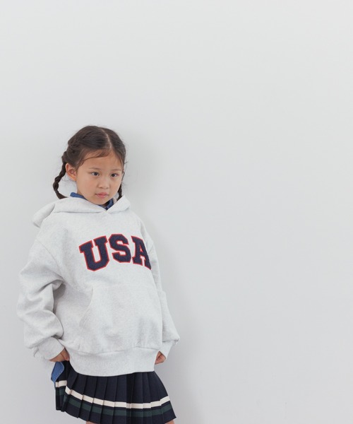 LOWRYS FARM(ローリーズファーム)の「USAロゴフーディ 134382(スウェット・キッズ・グレー/ネイビー/レッド・110cm/120cm/130cm/140cm/150cm)」の16枚目の写真