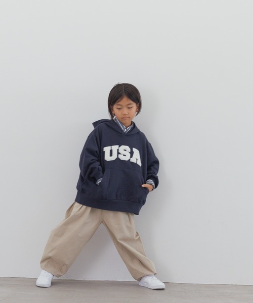 LOWRYS FARM(ローリーズファーム)の「USAロゴフーディ 134382(スウェット・キッズ・グレー/ネイビー/レッド・110cm/120cm/130cm/140cm/150cm)」の21枚目の写真