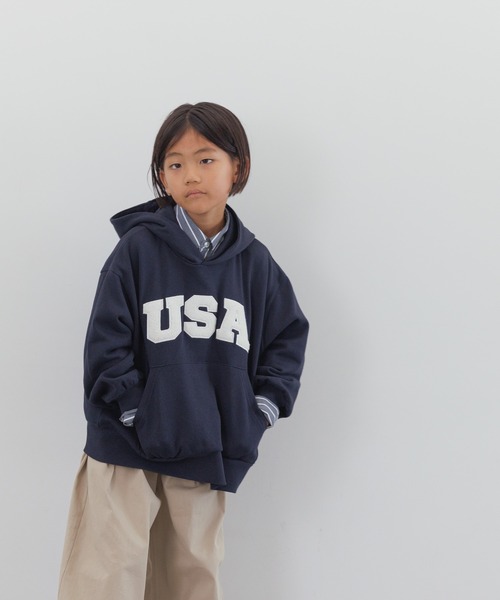 LOWRYS FARM(ローリーズファーム)の「USAロゴフーディ 134382(スウェット・キッズ・グレー/ネイビー/レッド・110cm/120cm/130cm/140cm/150cm)」の22枚目の写真