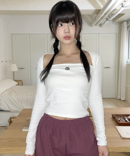 A'GEM/9 × .kom 『muah muah/ムーアムーア』 LOGO STITCH BOLERO