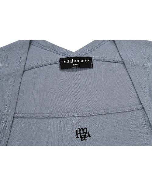 muahmuah(ムーアムーア)の「A'GEM/9 × .kom 『muah muah/ムーアムーア』 LOGO STITCH BOLERO LONG SLEEVE/ステッチロゴボレロロングシャツ(Tシャツ/カットソー・レディース・ブラック/ブルー/ホワイト・FREE)」の22枚目の写真